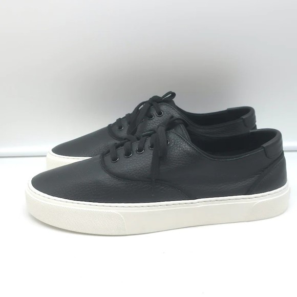 Saint Laurent Venice Low Top Sneakers Black Grained Leather Size 43.5 NEW - Picture 6 of 11